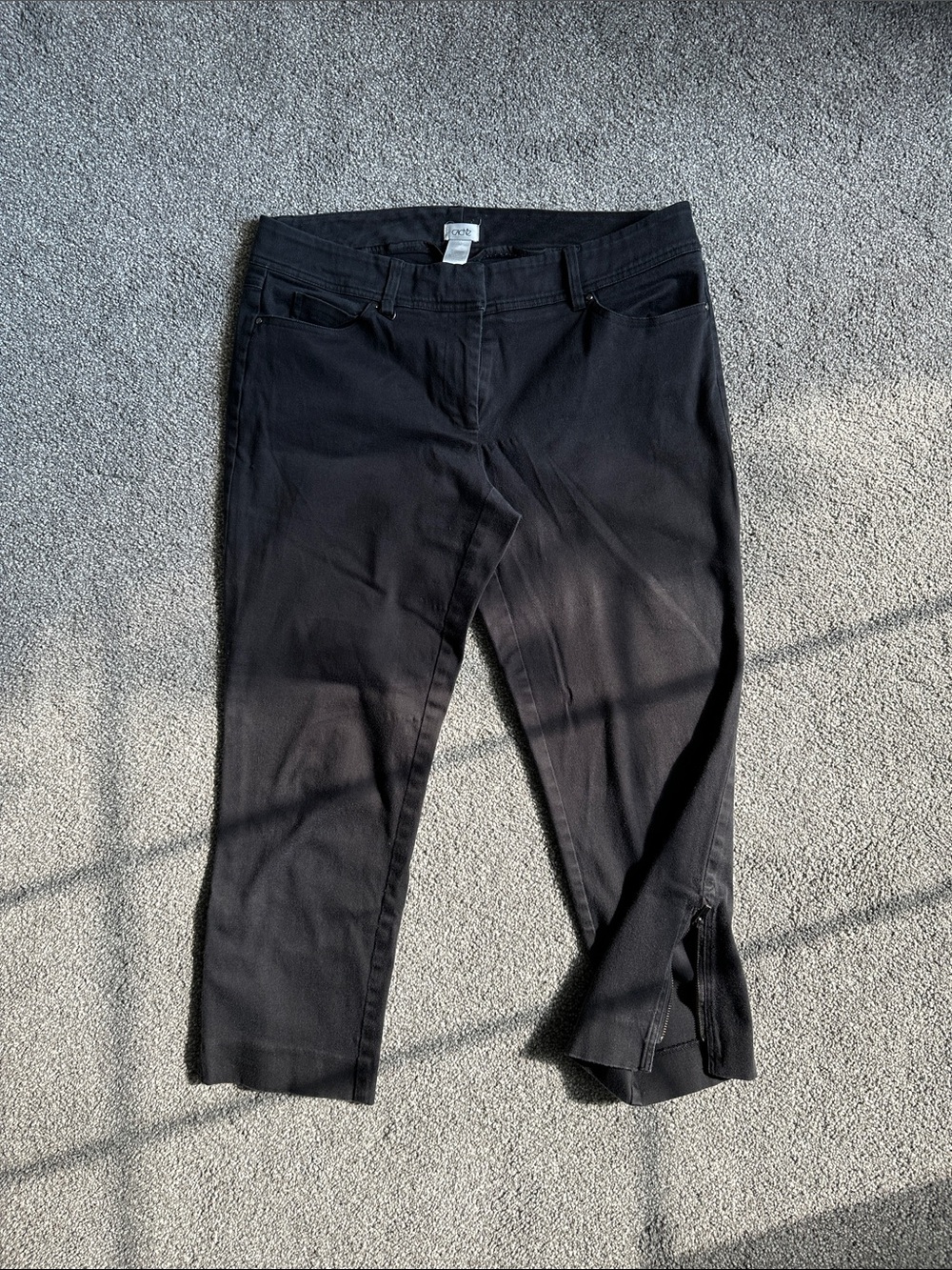 Cache Black Slim Stretch Pants with Zip Hem